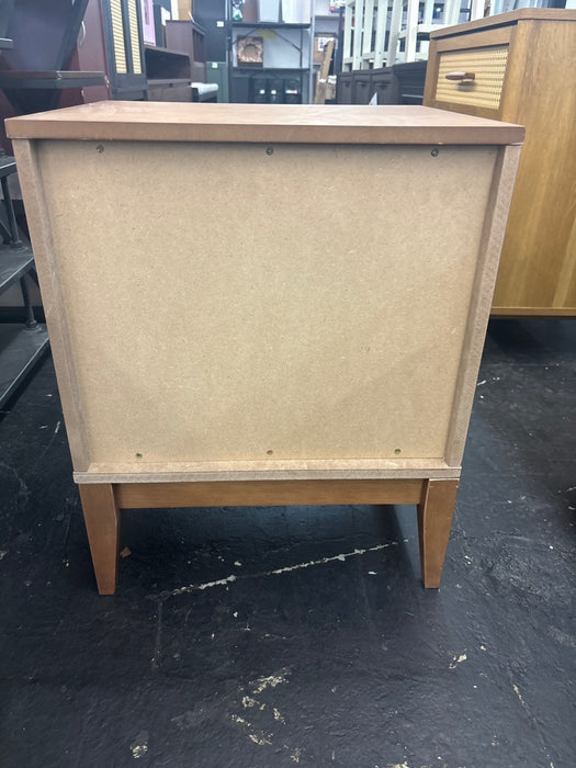 Baxton Studio Landis Mid-Century Modern Ash Walnut Finished Wood 2-Drawer Nightstand - new