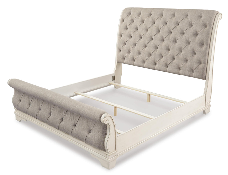 Realyn Chipped White Realyn California King Sleigh Bed