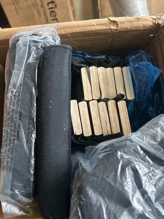 Allewie Queen Size Platform Bed Frame with Fabric Upholstered Headboard and Wooden Slats Support, Fully Upholstered Mattress Foundation/No Box Spring Needed/Easy Assembly, Dark Grey - new