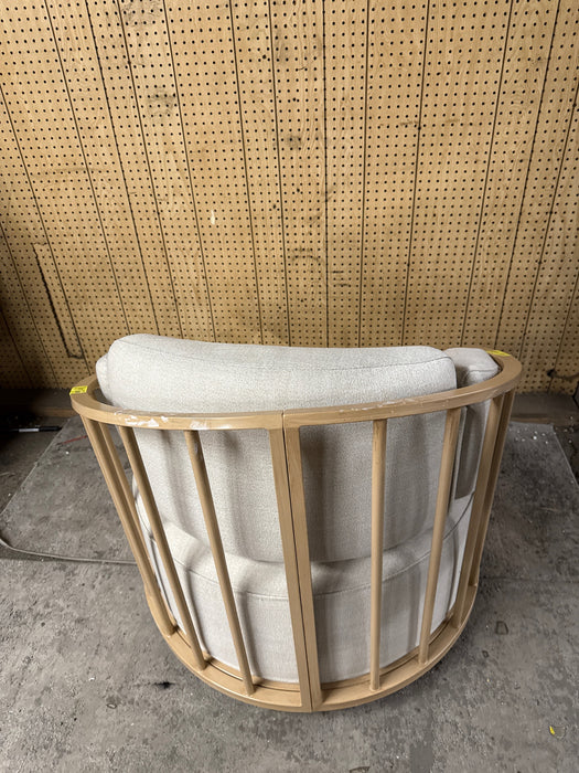 Better Homes & Gardens Lillian Swivel Birdcage Chair, Cream Linen - use_like_new