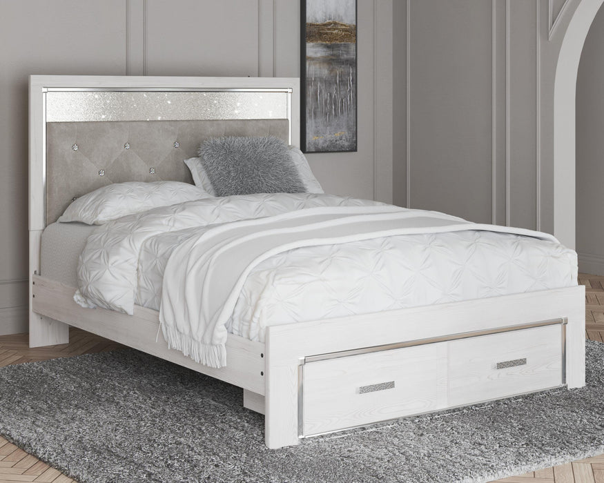 Altyra White Altyra Queen Upholstered Storage Bed
