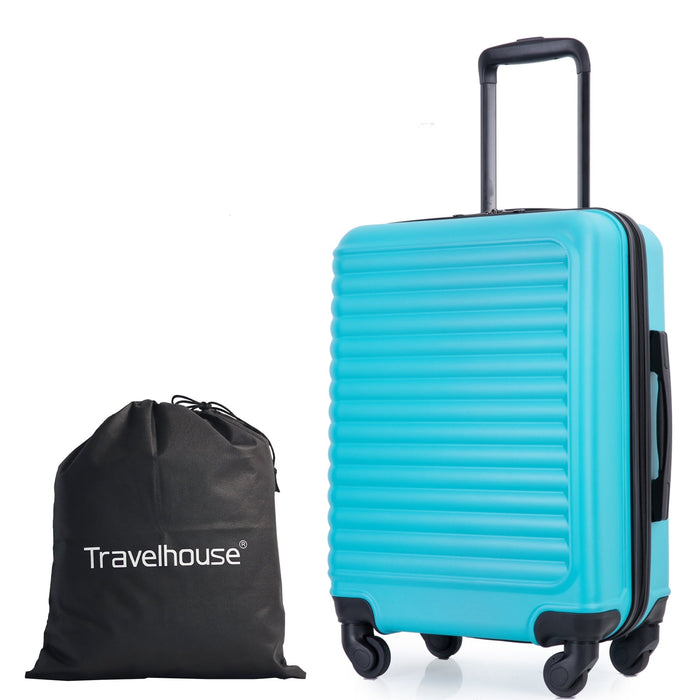 Hardshell Carry on Luggage 20" Lightweight Hardside Suitcase with Spinner Wheels.(Light Blue) - new