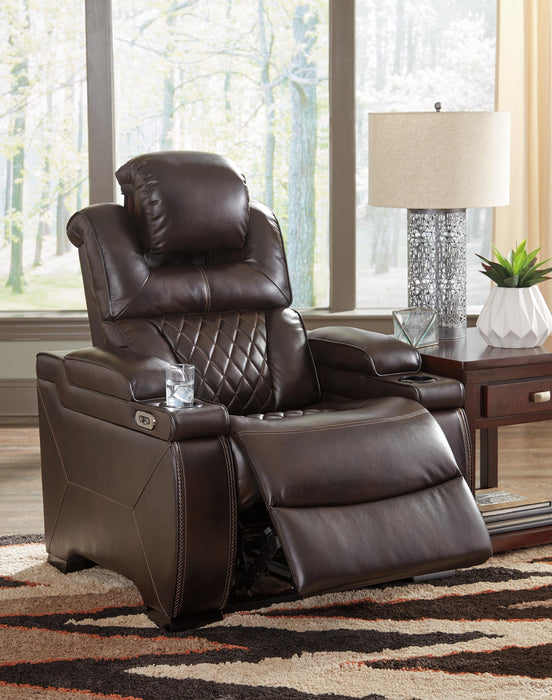 Warnerton Chocolate PWR Recliner/ADJ Headrest