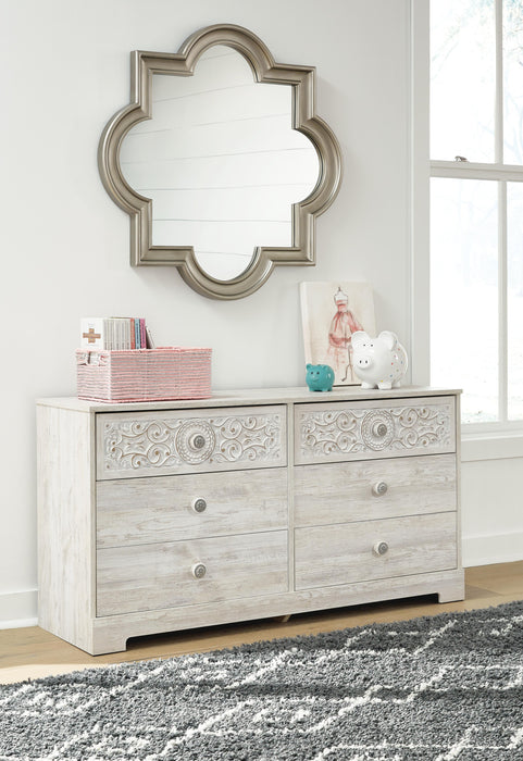 Paxberry Whitewash Six Drawer Dresser