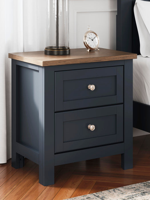 Landocken Brown/Blue Two Drawer Night Stand