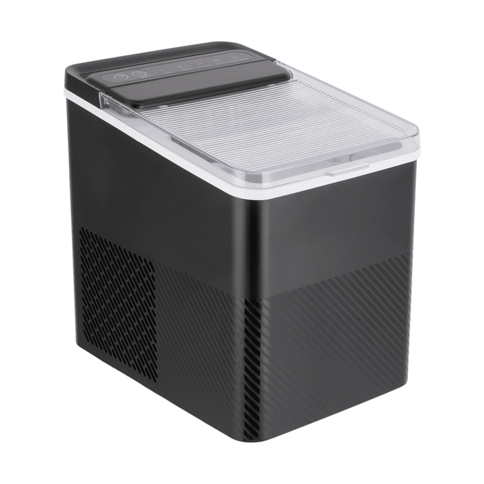 Mainstays Countertop Ice Maker, Rich Black, 9 Bullet Cubes, 2 Ice Sizes, 26 lbs/24H with Removable & Washable Ice Tray & Scoop, with Self-Cleaning Function - use_like_new