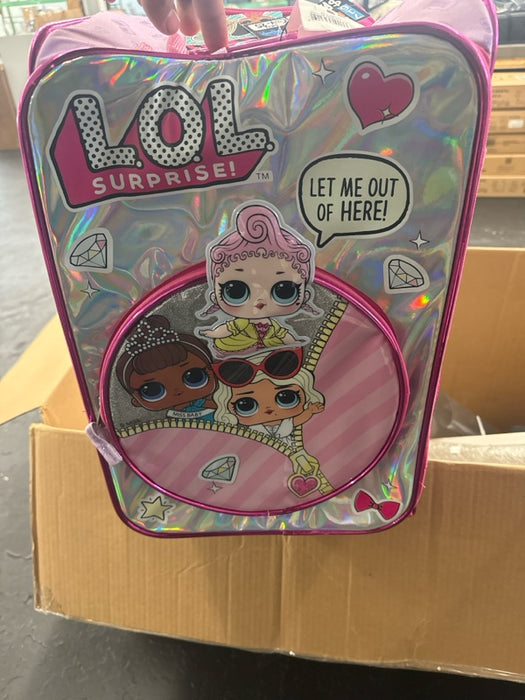 LOL Rolling Suitcase with Wheels for Girls, Hardside Travel LOL Surprise Luggage - open_box