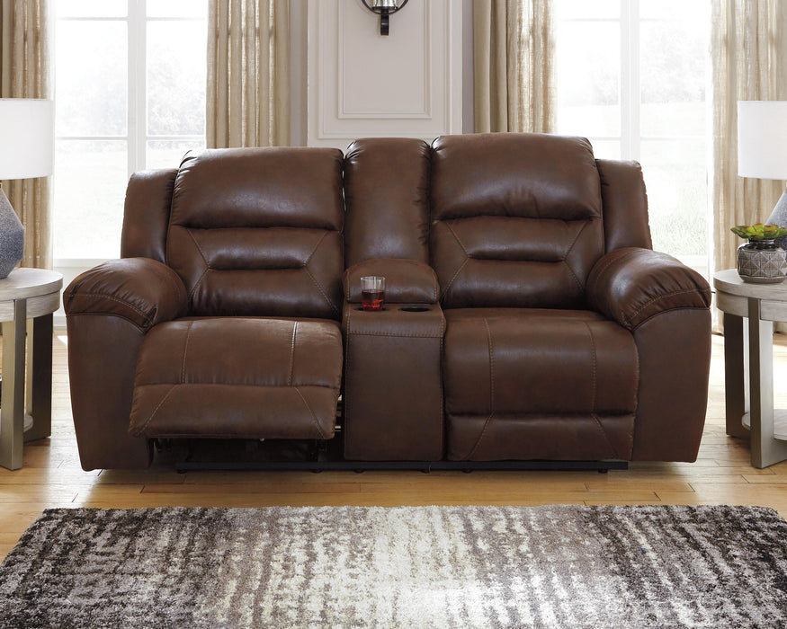 Stoneland Chocolate DBL Rec Loveseat w/Console