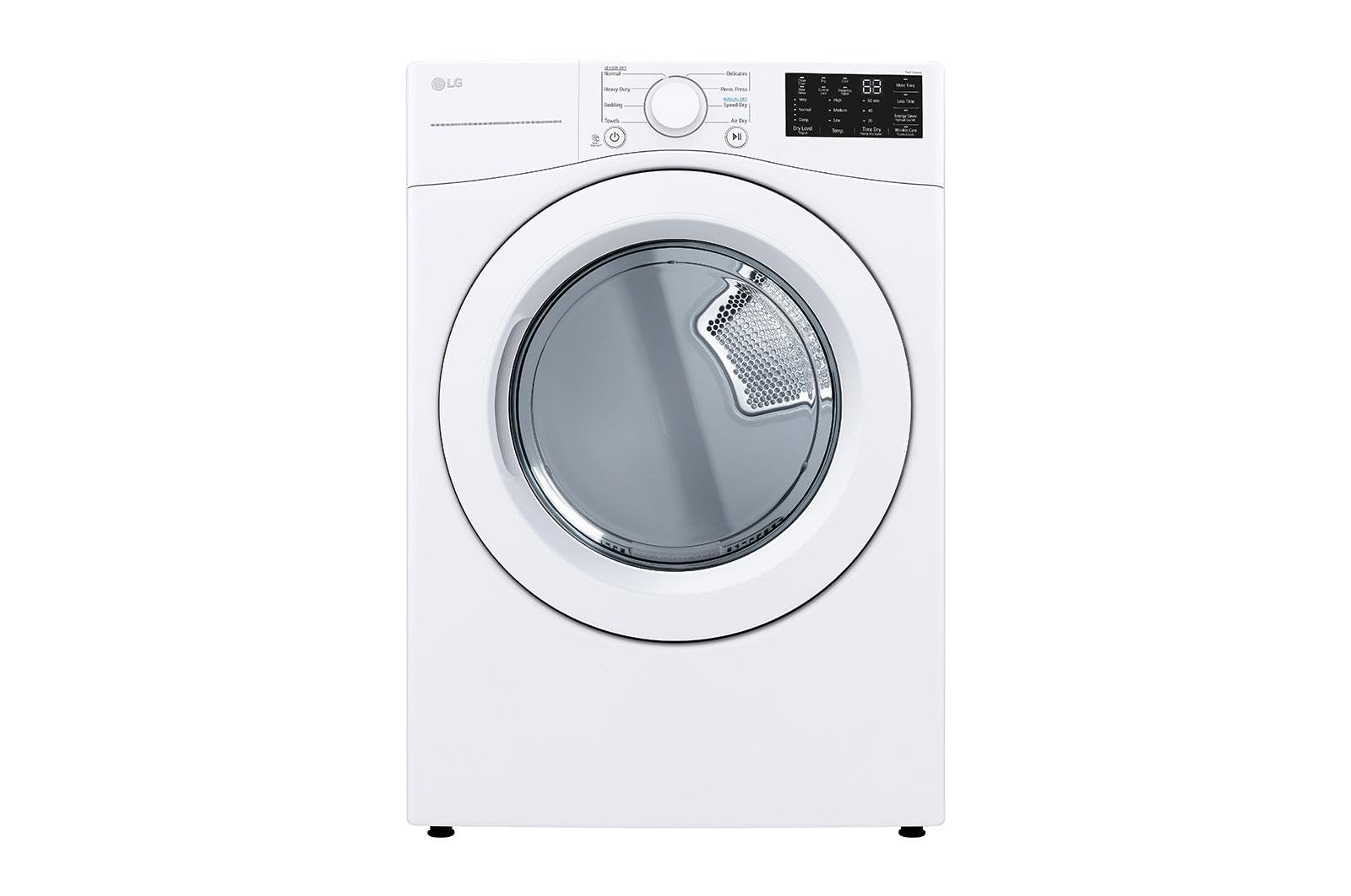 LG DLE3470W 7.4 Cu. Ft. White Ultra Large Capacity Front Load Dryer - display_model