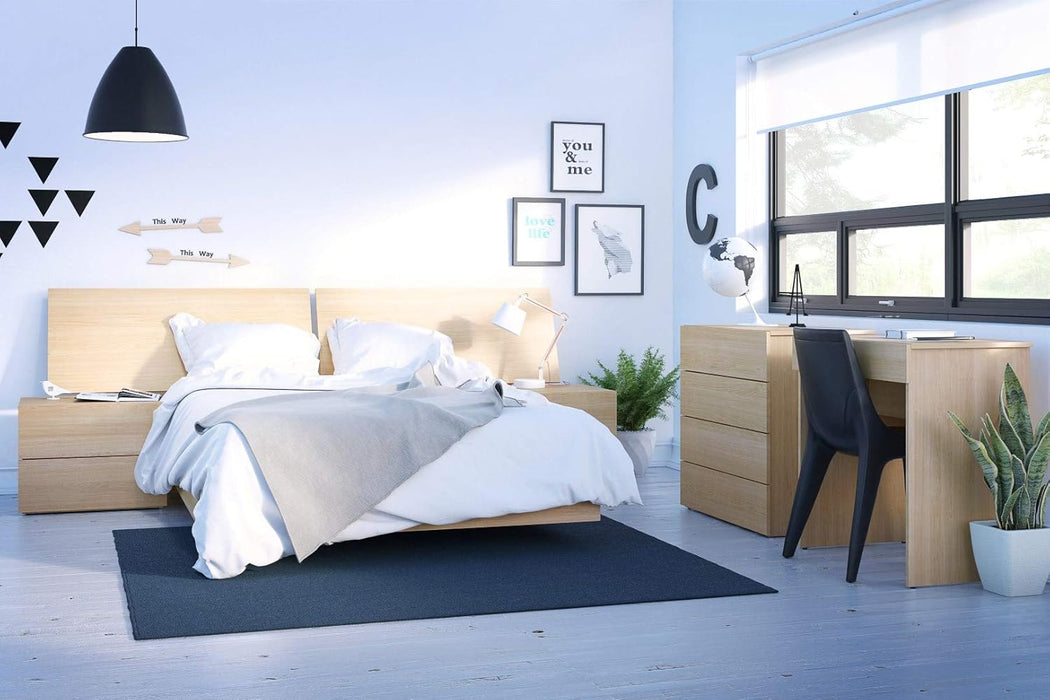 Nexera James Nightstand with 2-Drawers, Tan, 24-Inch - new