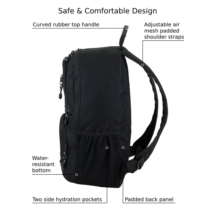 Eastsport Unisex Commuter Tech Backpack, Black - open_box