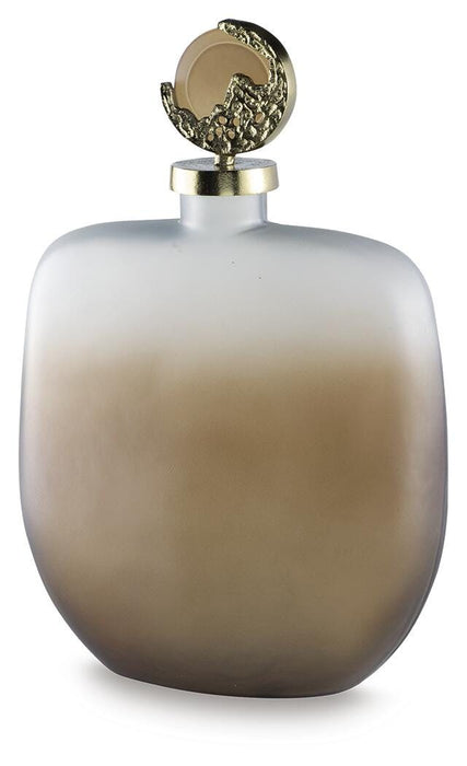 Acario Taupe/Gold Finish Jar