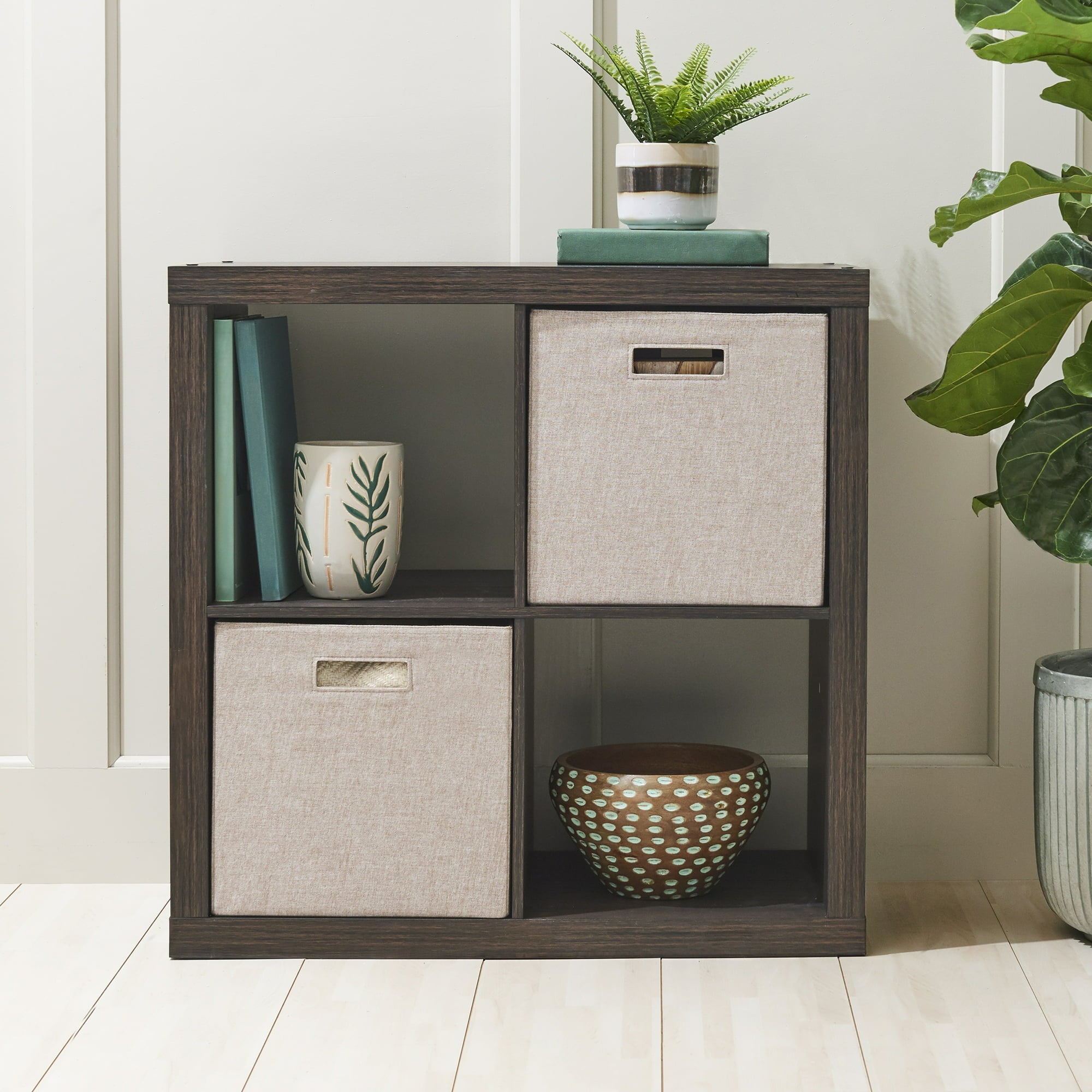 Better Homes & Gardens 4-Cube Storage Organizer, Gray - open_box