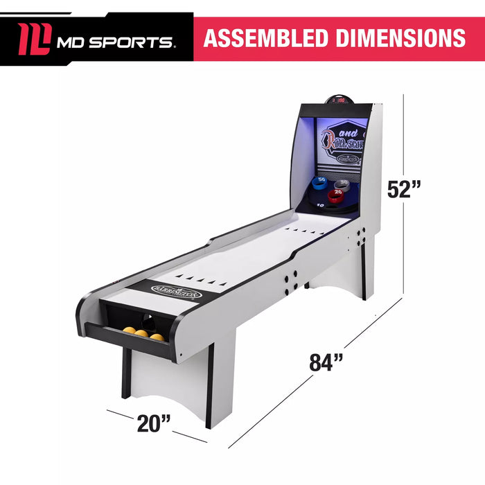 7 ft Roll and Score Game with 3 Balls, Arcade Sound Effects and LED Scorer, by MD Sports - open_box