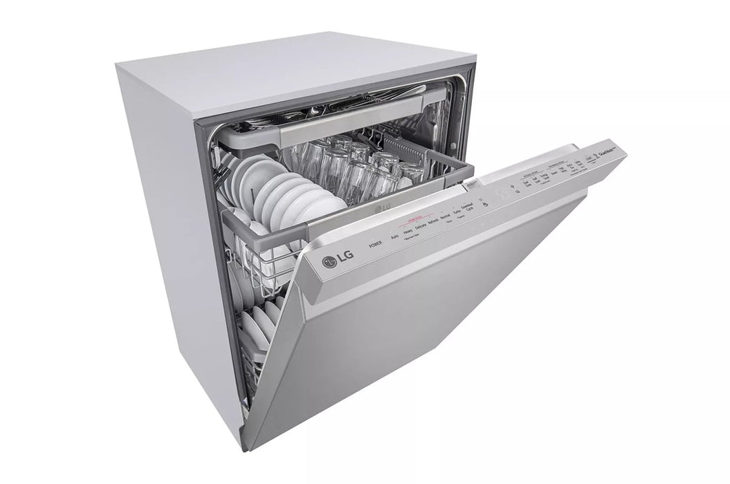 LG - 24" Top Control Smart Built-In Tub Dishwasher with 3rd Rack, QuadWash and 44db - Stainless Steel - open_box