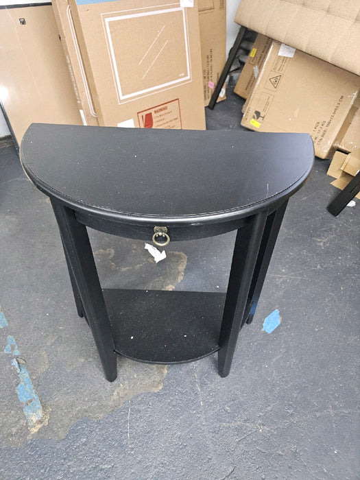 ACME Elcee Half Moon 1-Drawer Wooden Console Table with Bottom Shelf in Black - new