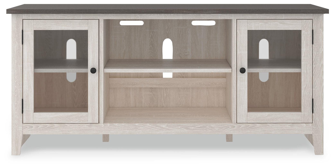 Dorrinson Two-tone LG TV Stand w/Fireplace Option