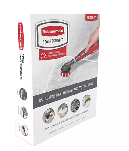 Rubbermaid Power Scrubber 5 Piece Set With Replaceable Heads - open_box
