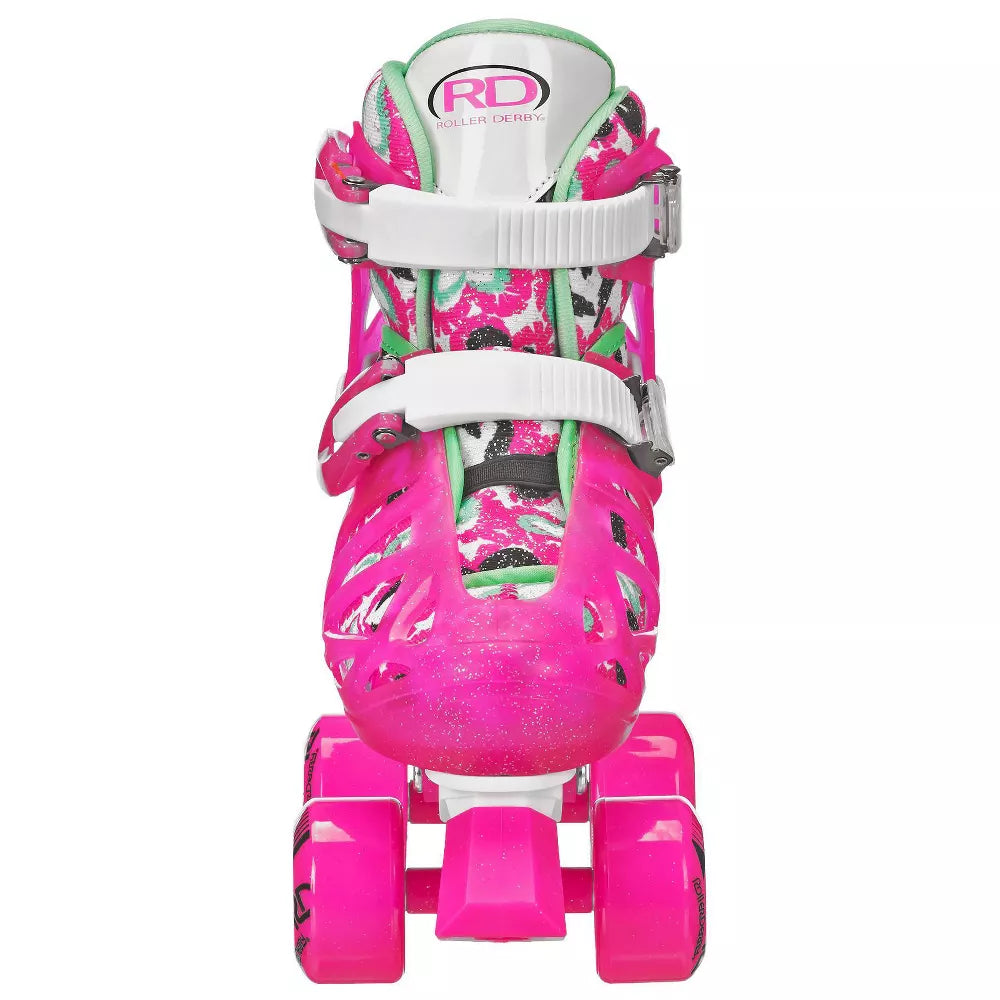 Roller Derby Trac Star Youth Kids' Adjustable Roller Skate - White/Pink Size 12-2 - new