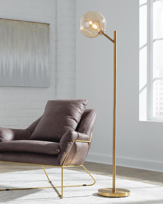 Abanson Amber/Gold Finish Metal Floor Lamp (1/CN)