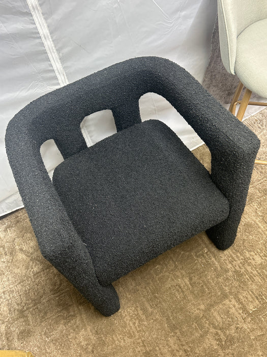 Maklaine Contemporary Fabric Accent Chair in Black - new