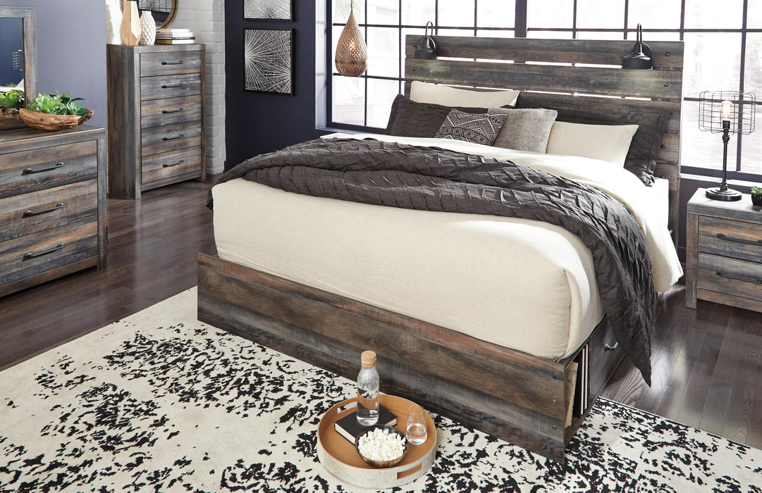 Drystan Multi Drystan King Panel Bed with 4 Storage Drawers