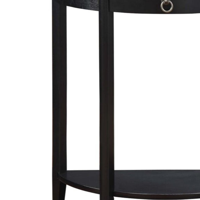 ACME Elcee Half Moon 1-Drawer Wooden Console Table with Bottom Shelf in Black - new