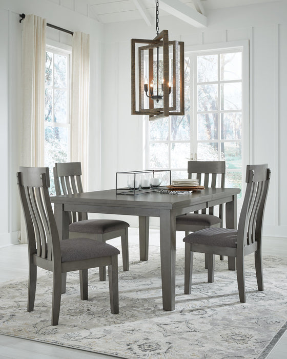 Hallanden Gray Hallanden Dining Table and 4 Chairs