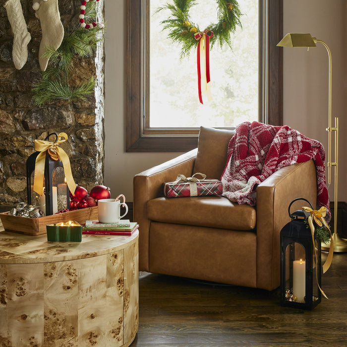 Better Homes & Gardens Burlwood Round Coffee Table, Light Burl Wood Veneer - new