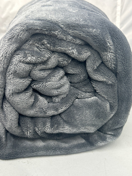 Sunbeam Electric Heated Throw Blanket Oversize Grey stone Microplush 4 Heat Settings - new