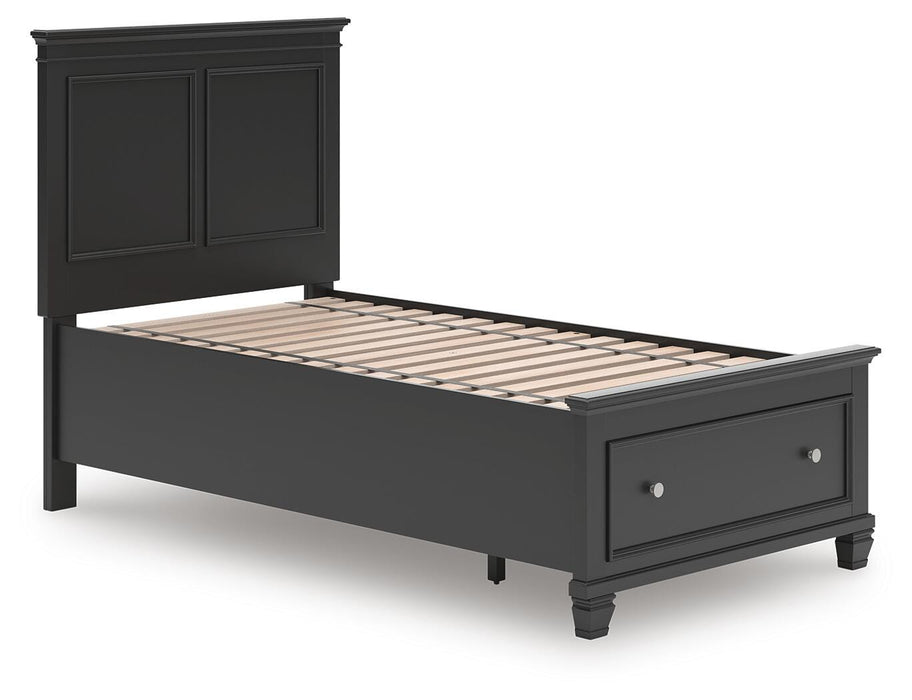 Lanolee Black Lanolee Twin Panel Storage Bed