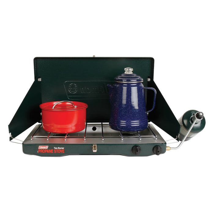 Coleman Brand, Matchlight 10,000 BTU 2-Burner Propane Stove, black - new