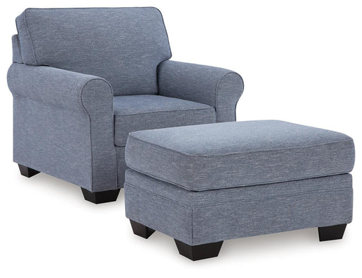 Carissa Manor Denim Carissa Manor Chair and Ottoman