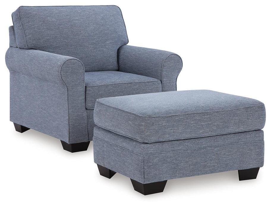 Carissa Manor Denim Carissa Manor Chair and Ottoman