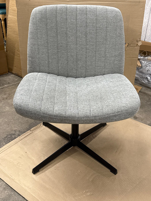 MCQ Criss Cross Chair Armless Cross Legged Office Desk Chair Adjustable Swivel Ergonomic Desk Chair No Wheels U Shaped Backrest with Wide Seat Computer Task Vanity Chair for Home Office - new