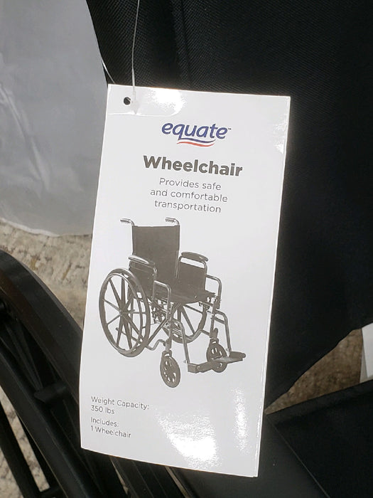 Equate Lightweight Foldable Steel Wheelchair with 18" Seat and Swing-Away Footrests, 350 lb Capacity - new