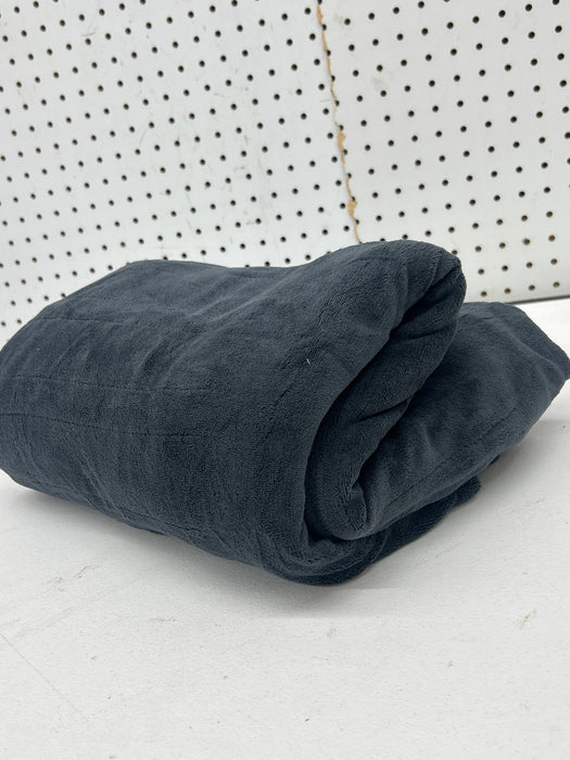Sunbeam Electric Heated Throw Blanket Oversize Grey stone Microplush 4 Heat Settings - new