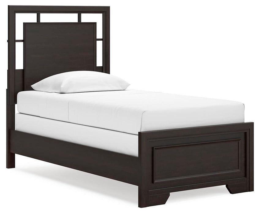 Covetown Dark Brown Covetown Twin Panel Bed
