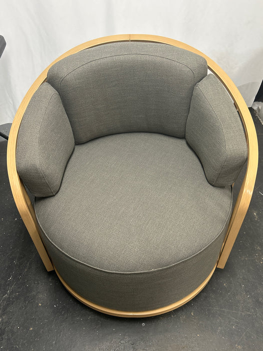 Better Homes & Gardens Lillian Swivel Birdcage Accent Chair, Charcoal Linen - new