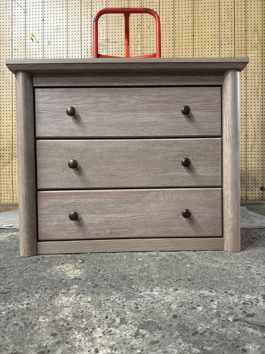 My Texas House Monroe 3 Drawer Nightstand with USB, Brushed Oak Finish - open_box