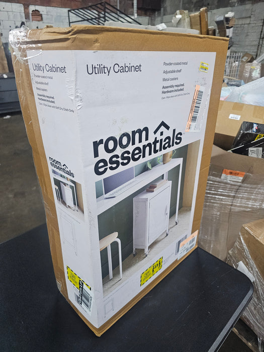 Dorm Metal Rolling Locker Storage Cabinet with Lock Chalk White - Room Essentials