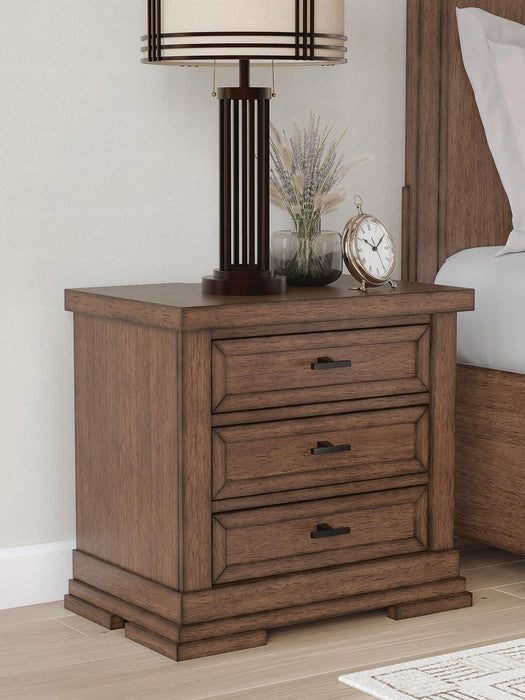 Taffenbrook Medium Brown Three Drawer Night Stand