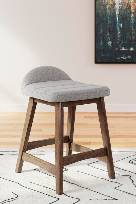 Lyncott Light Gray/Brown Lyncott Counter Height Bar Stool