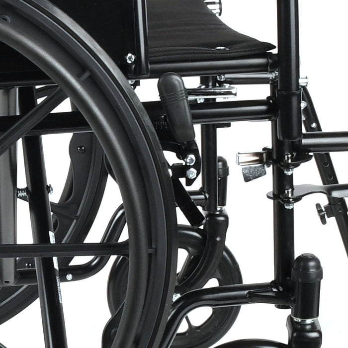 Equate Lightweight Foldable Steel Wheelchair with 18" Seat and Swing-Away Footrests, 350 lb Capacity - new