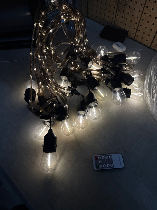 Westinghouse 48' Warm White LED String Light Set with Remote Control, 15 Bulbs - open_box