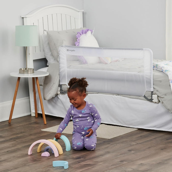 Regalo Swing Down Bed Rail Guard, with Reinforced Anchor Safety System - open_box