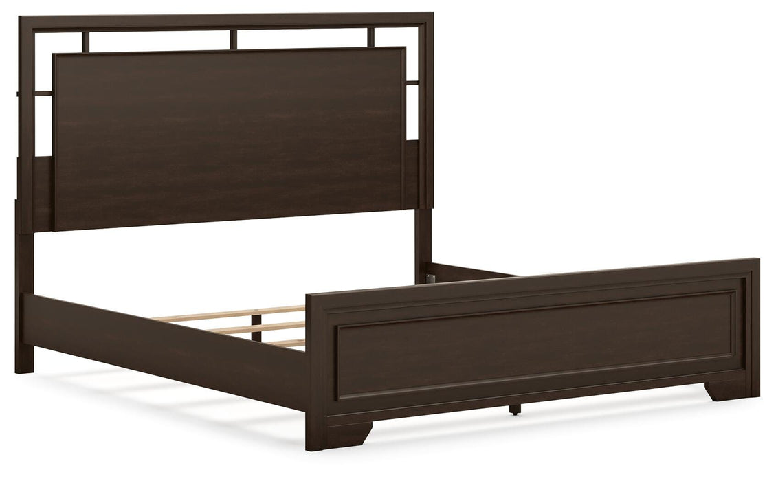 Covetown Dark Brown Covetown King Panel Bed