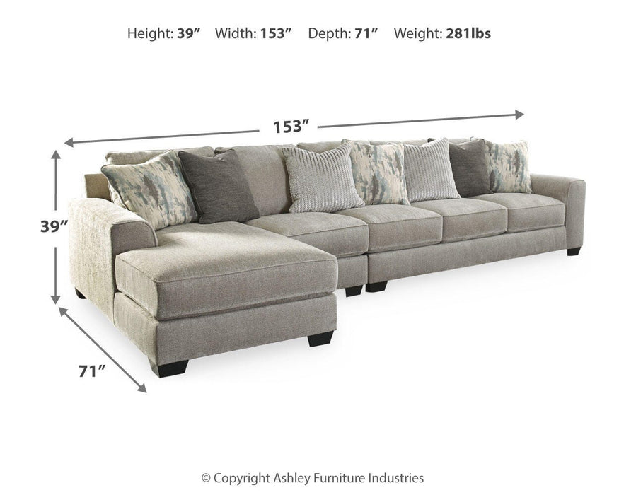 Ardsley Pewter Ardsley 3-Piece Sectional with Chaise