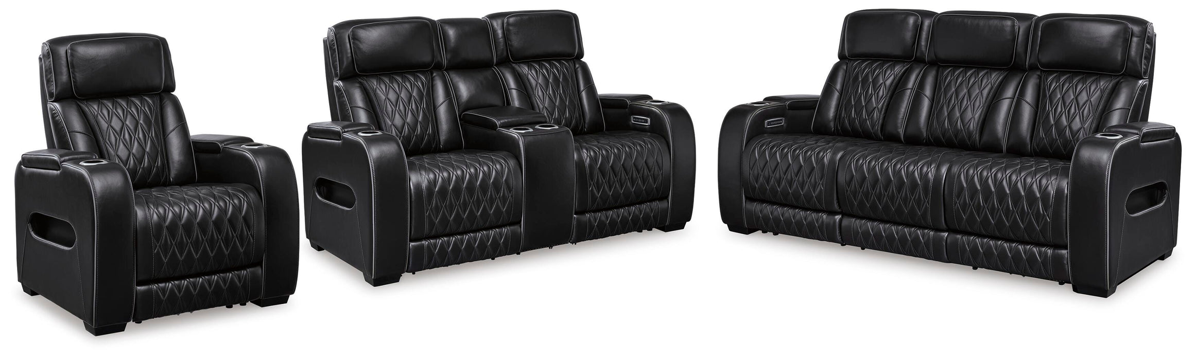 Boyington Black Boyington Sofa, Loveseat and Recliner