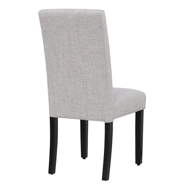 Polytrends Grandview Upholstered Linen Fabric Dining Chair (Set of 2) Light Gray Modern & Contemporary, Traditional - new